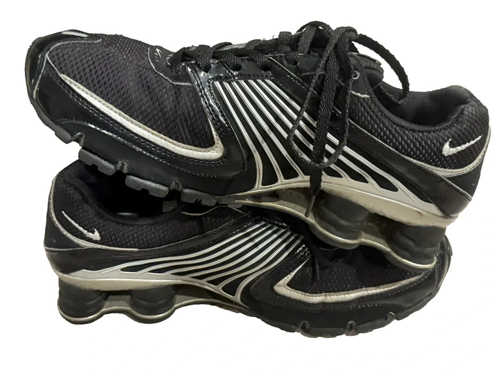 Nike Shox Turbo 11 Black Metallic Silver Running Shoes 8.5 Rare Y2K Vintage